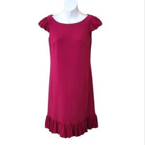 OC by OC Cherry Puff Cap Sleeves Shift Mini Dress Size 0